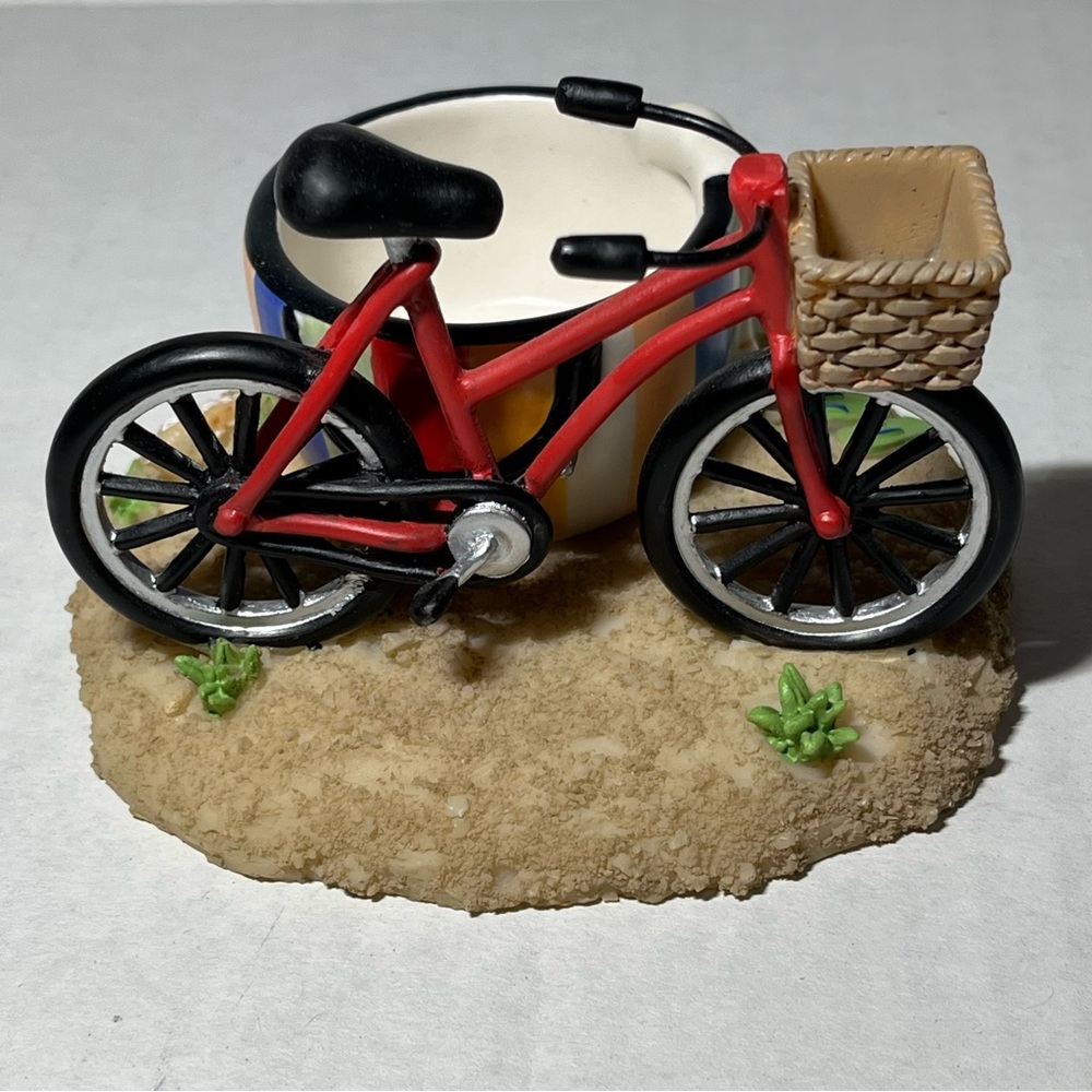 Yankee Candle Tea Light Holder Beach Themed with Red Bike‎